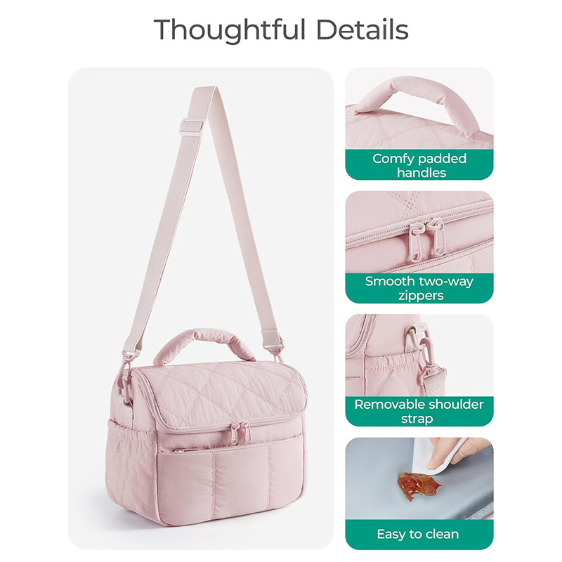 Quilted Insulated Lunch Bag