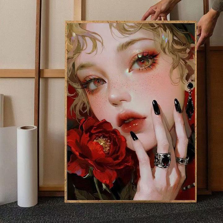 Contemporary Floral Portrait Canvas Art Bowlift