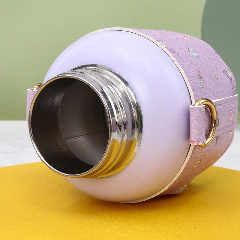 Ladies Insulated Water Bottle with Cute Design and Adjustable Carrying System Bowlift