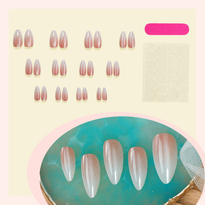 Acrylic nail set with elegant French design Bowlift