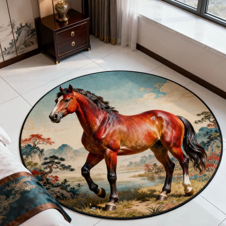 Artistic Horse-Themed Area Rug