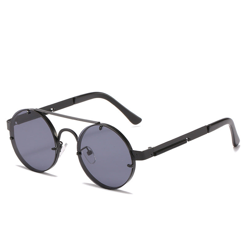 Women's round designer sunglasses with innovative metal frame and protective lenses Bowlift