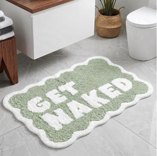 Plush Leaf-Design Bath Mat Bowlift