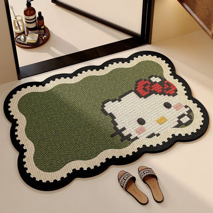 Playful Cat-Themed Plush Bath Mat