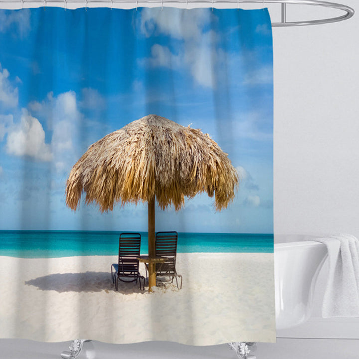 Beach-Themed Shower Curtain Bowlift