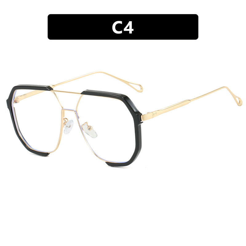Ladies extravagant sunglasses in hexagonal design with transparent frame Bowlift