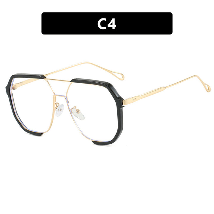 Ladies extravagant sunglasses in hexagonal design with transparent frame Bowlift