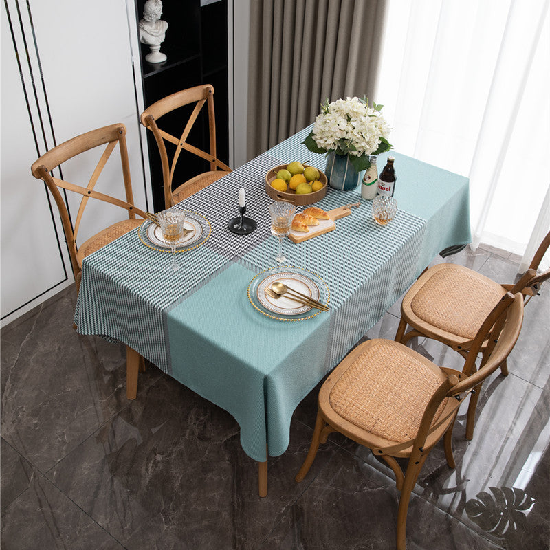 Table Cover with Elegant Checkered Design
