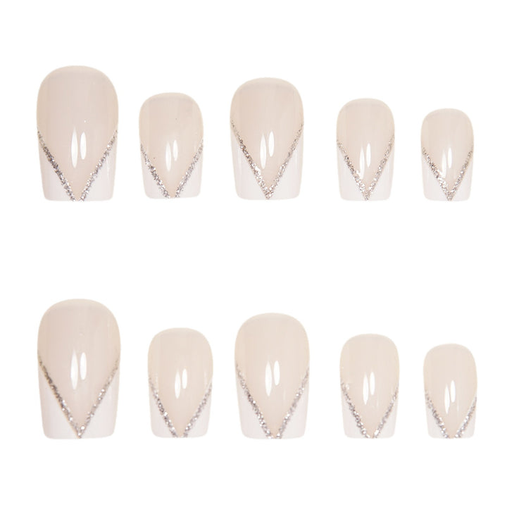 Elegant Press-On Nail Art Tips with Rhinestone Accents Bowlift