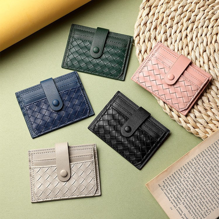 Braided Leather Card Holder Wallet Bowlift