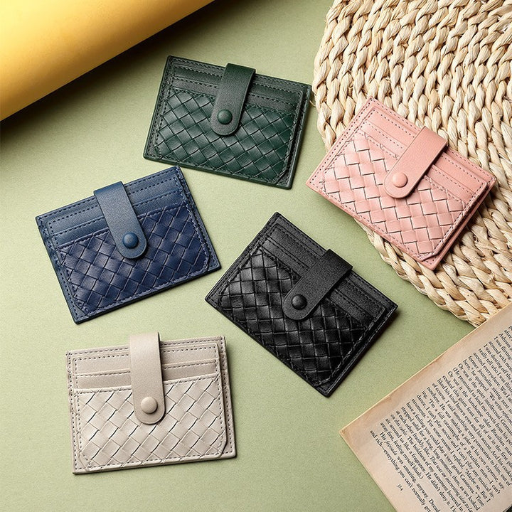 Braided Leather Card Holder Wallet Bowlift