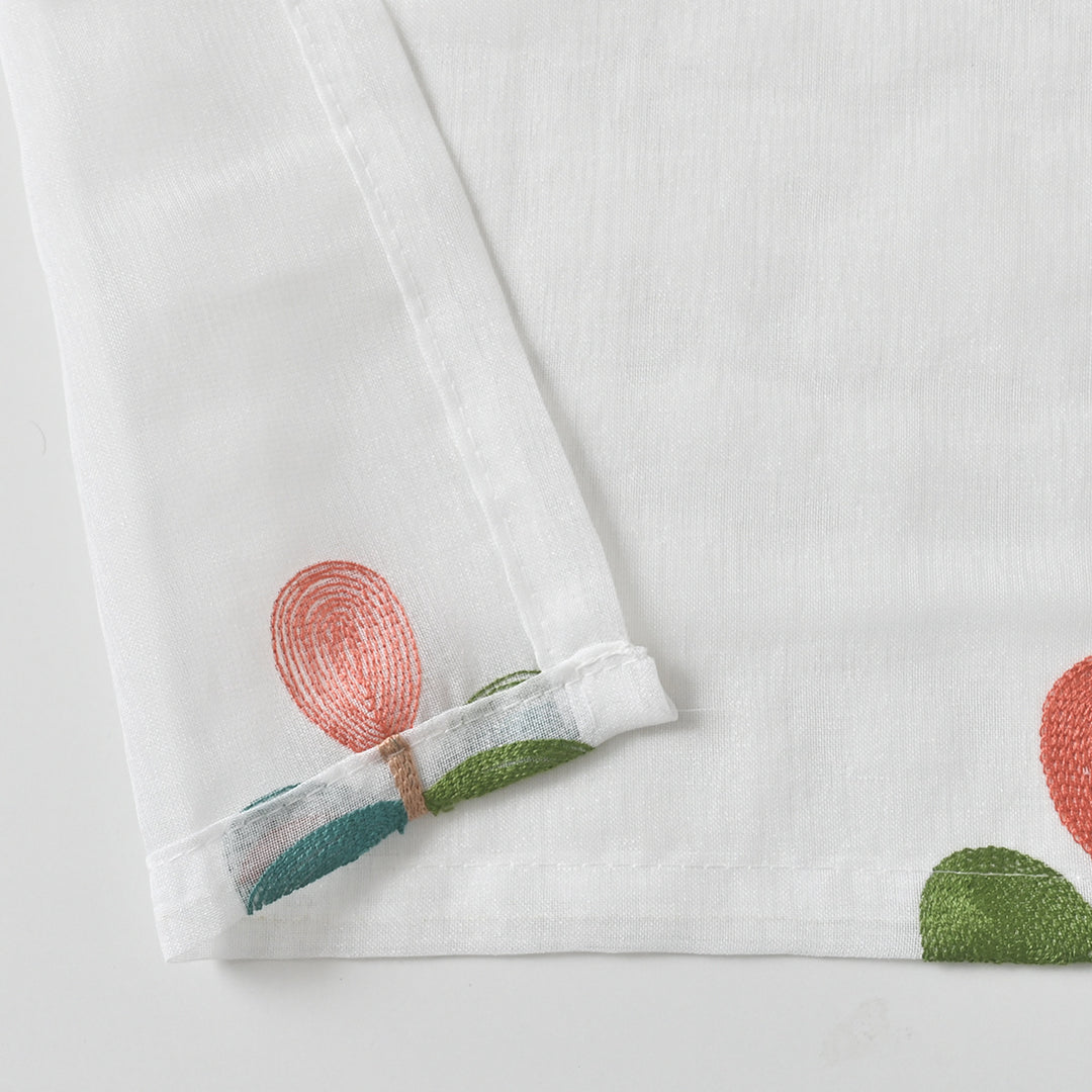 Elegant Floral Print Sheer Window Curtain