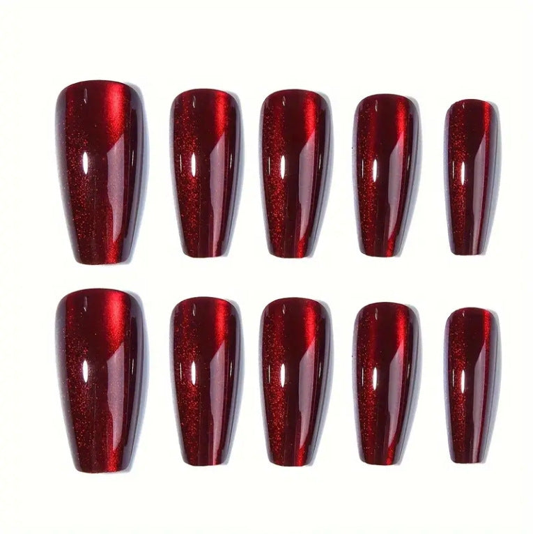 High-Gloss Almond-Shaped Press-On Nail Set Bowlift