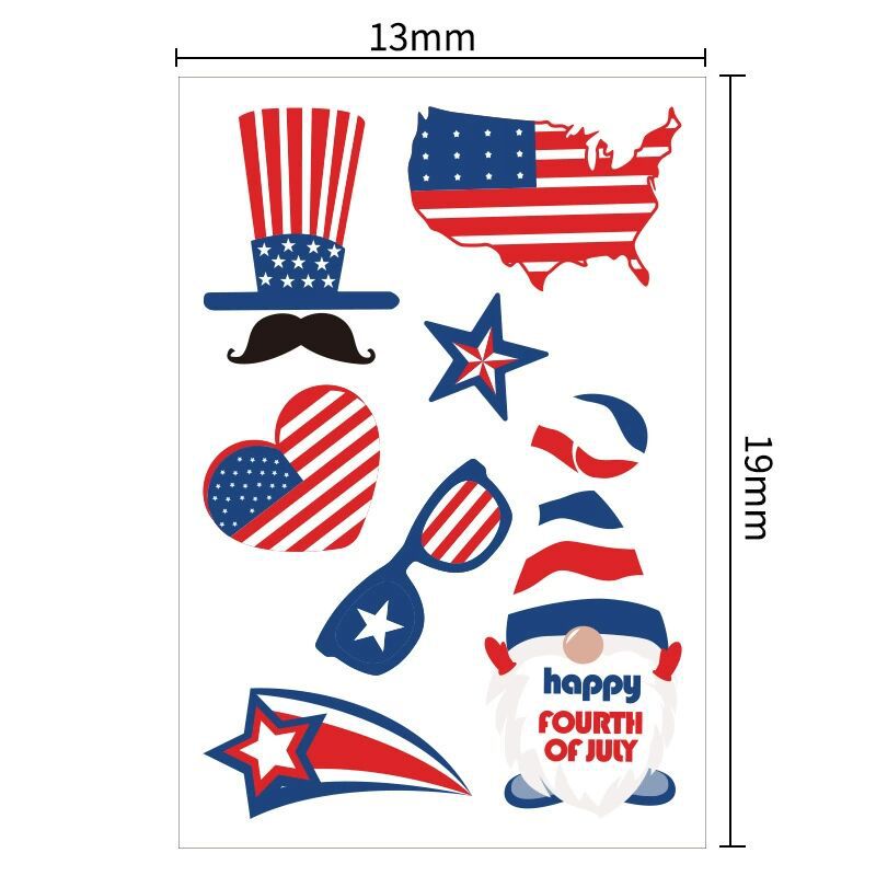 Unisex nan patriotic vinyl sticker set with American flag designs and removable designs Bowlift