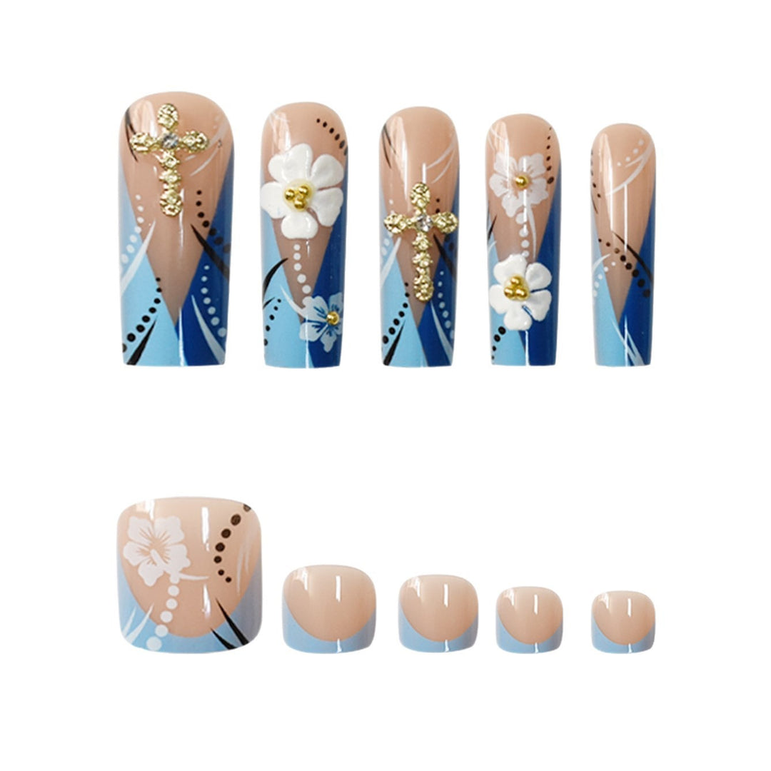 Floral Design Acrylic Nail Extensions Bowlift