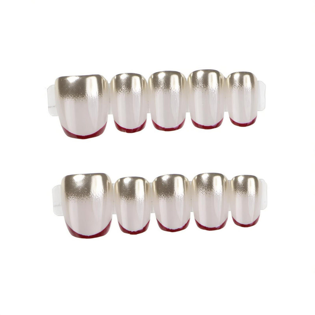 Metallic Glossy Press-On Nail Set Bowlift