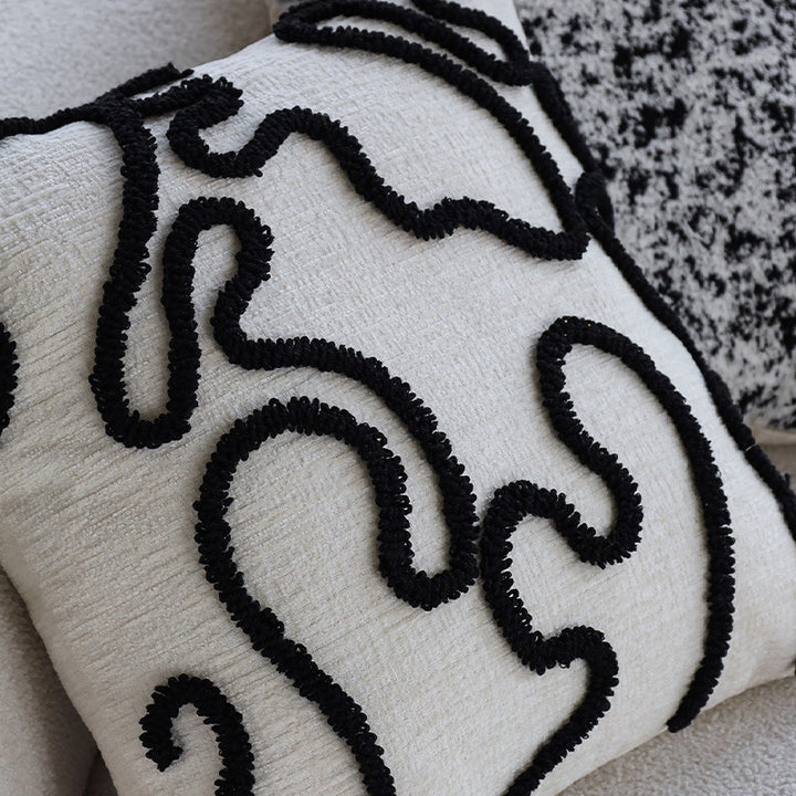 Macramé Decorative Cushion with Fringes and Hand-Knotted Structure Pattern Bowlift