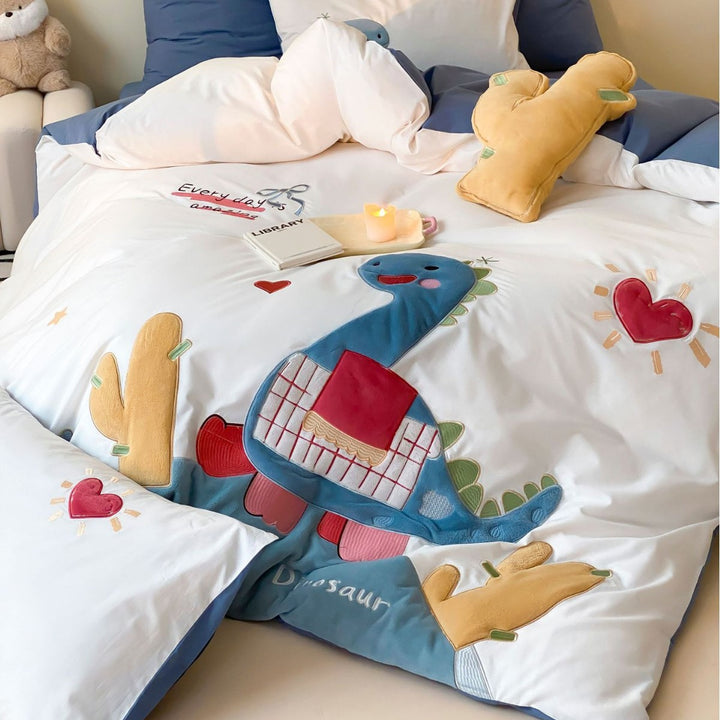 Kids bedding set withloving space illustrations and soft cotton cover