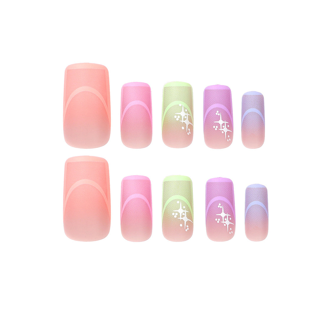 Artful nail extensions in modern design with geometric decorations Bowlift