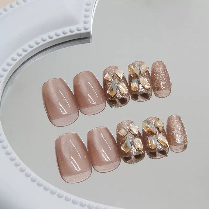 Glitter Nail Set with Luxurious Stone Embellishments Bowlift
