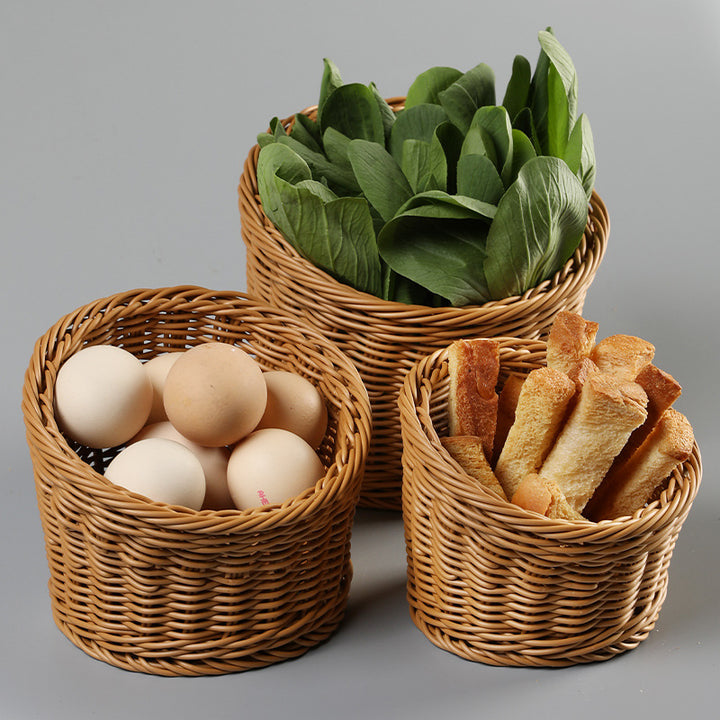 Handcrafted Natural Wicker Storage Basket Bowlift