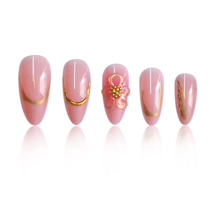 Decorative Floral Press-On Nail Art Set Bowlift
