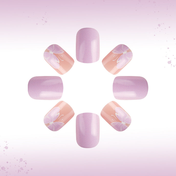 Elegant Floral Gel Nail Art Bowlift