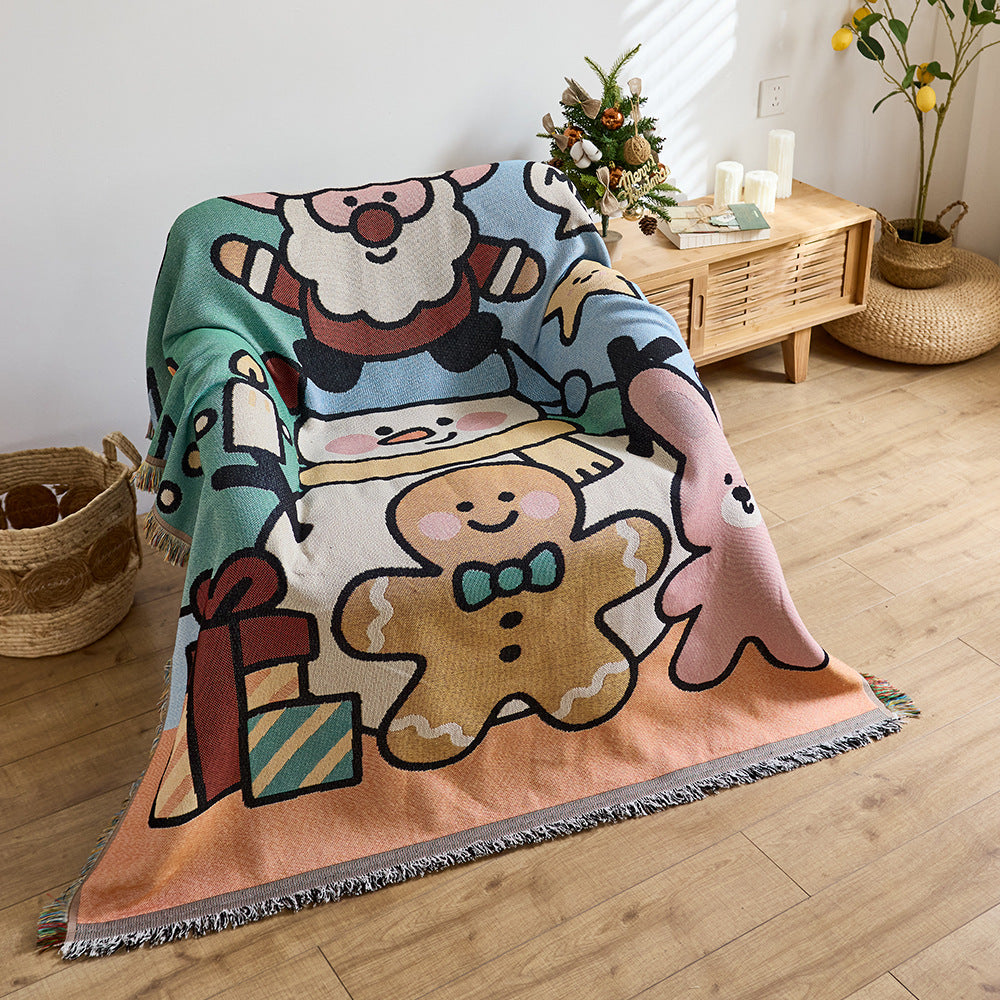 Cozy Playful Holiday-Themed Throw Blanket