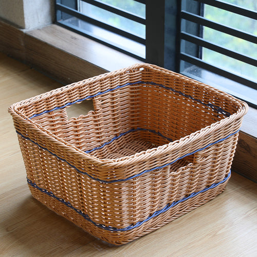 Versatile Woven Storage Basket with Cutout Handles Bowlift