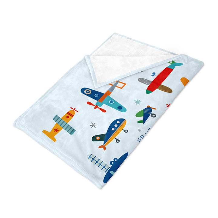 Airplane-Themed Cozy Fleece Blanket