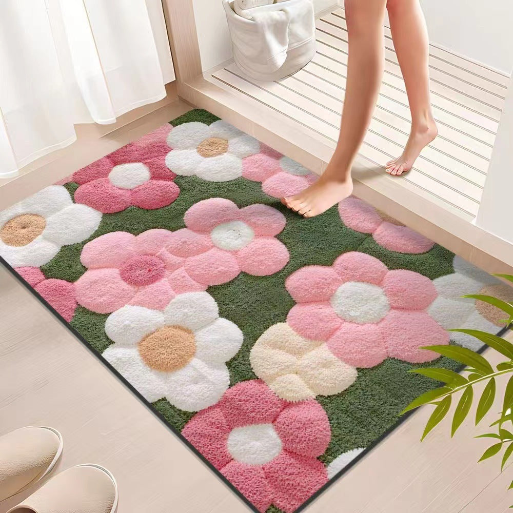 Floral Textured Indoor Mat Bowlift