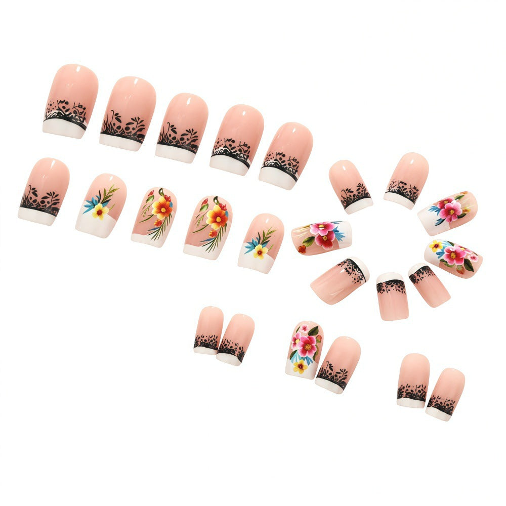 Exquisite artificial nails with floral patterns Bowlift