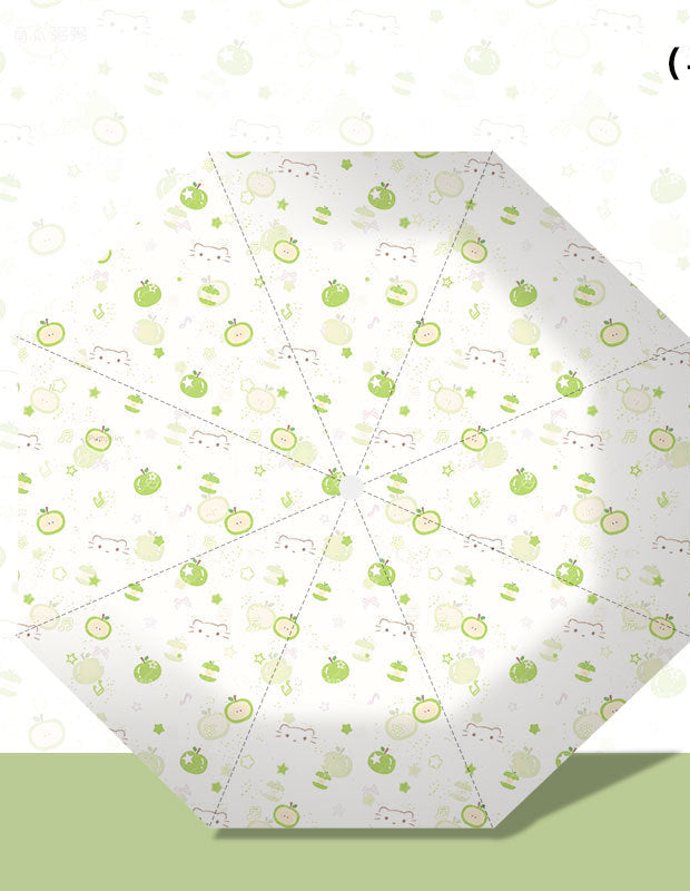 Women's Automatic Folding Umbrella with Cheerful Fruit Design Bowlift