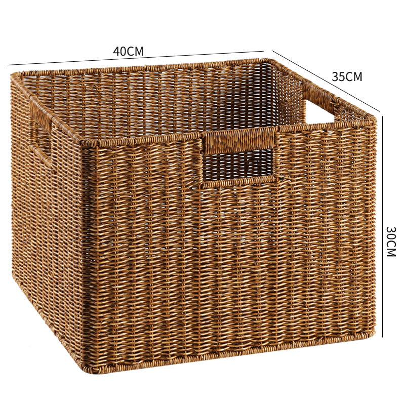 Handcrafted Rectangular Wicker Storage Bin Bowlift