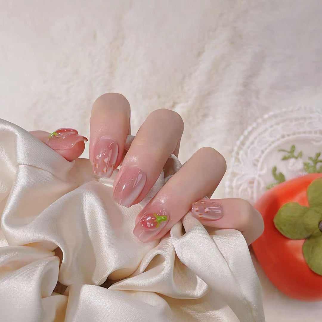Elegant Press-On Nail Set with Glossy Finish Bowlift