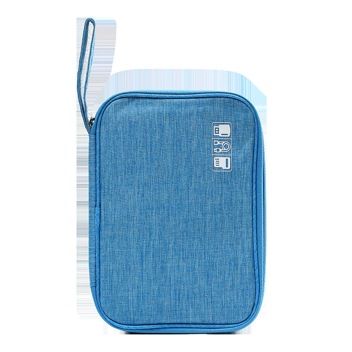 Padded Travel Electronics Organizer Pouch with Elastic Cable Loops & Mesh Pocket Bowlift