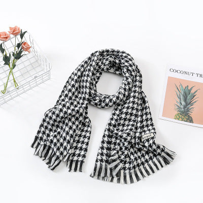 Women Checked Scarf made of Soft Material Bowlift