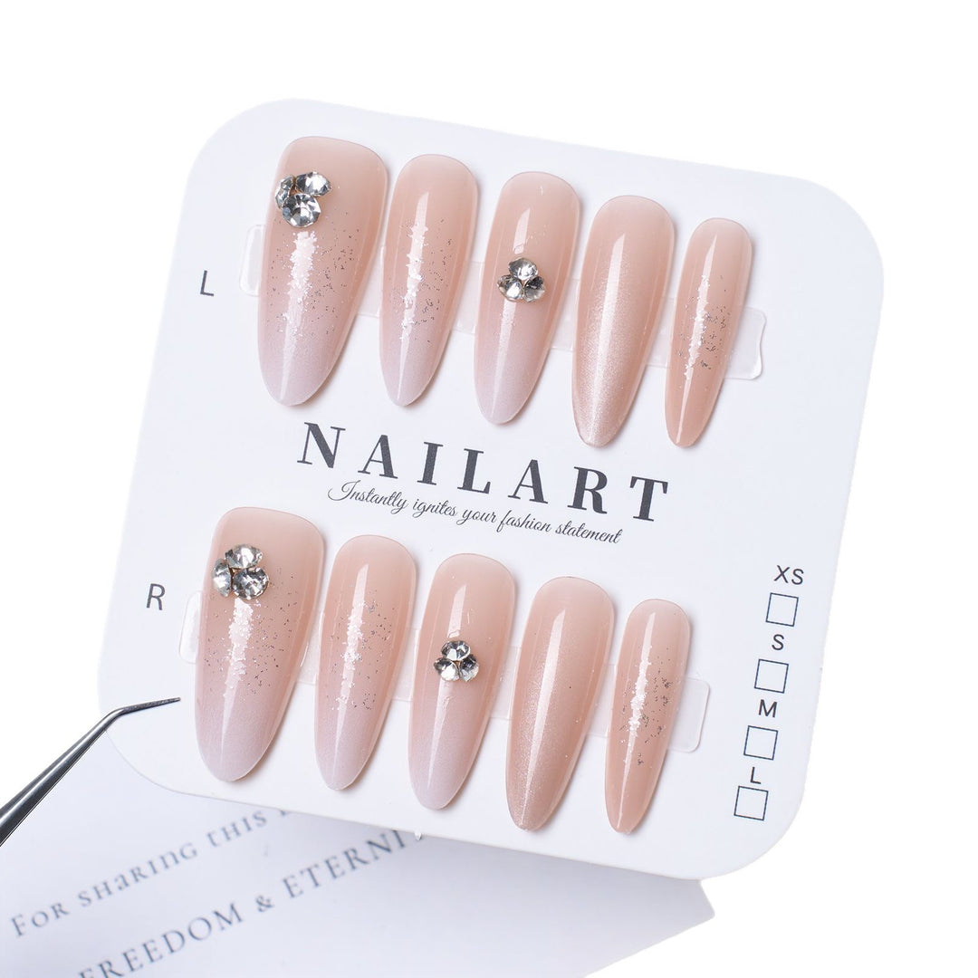 Glamorous Rhinestone-Embellished Press-On Nails Bowlift 1787394764