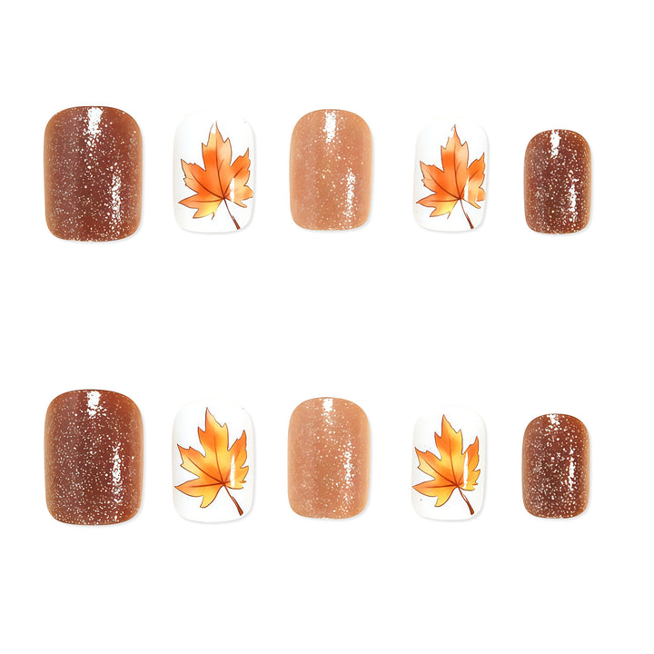 Autumn Leaf Press-On Nail Art Bowlift