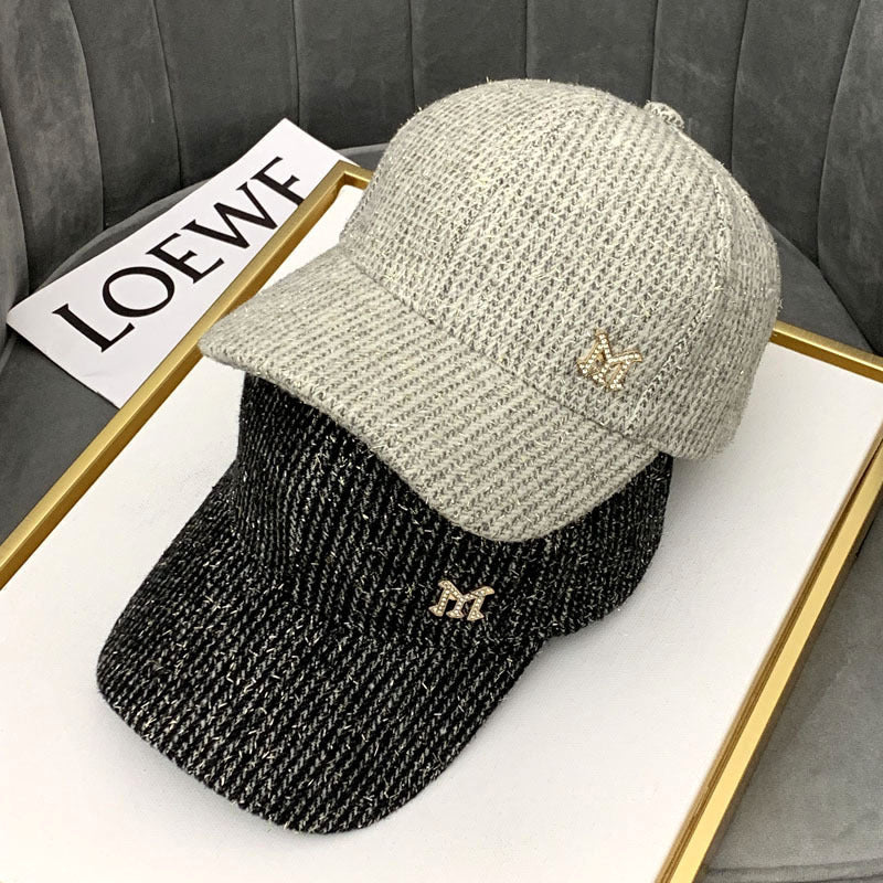 Women's Textured Knit Baseball Cap Bowlift