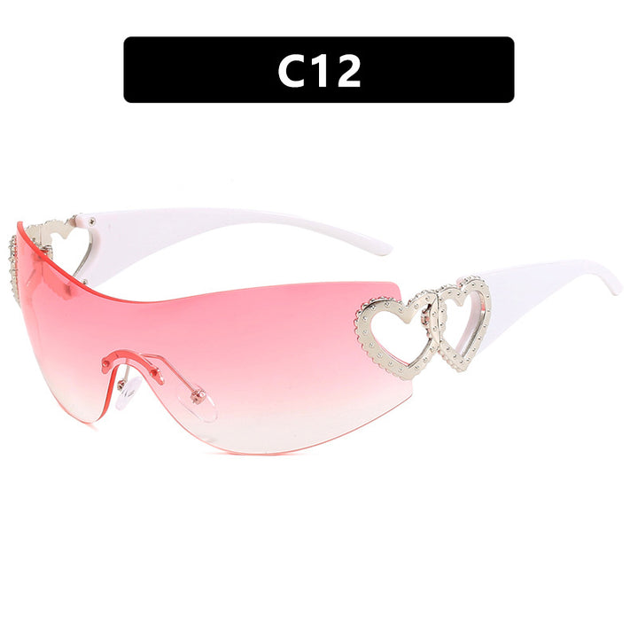 Ladies Fashion Sunglasses with Heart Applications Bowlift