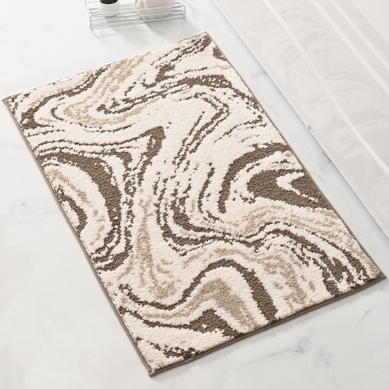 Plush Swirl Design Bath Rug