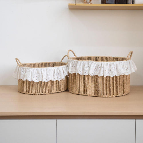Charming storage basket with ruffle detail Bowlift