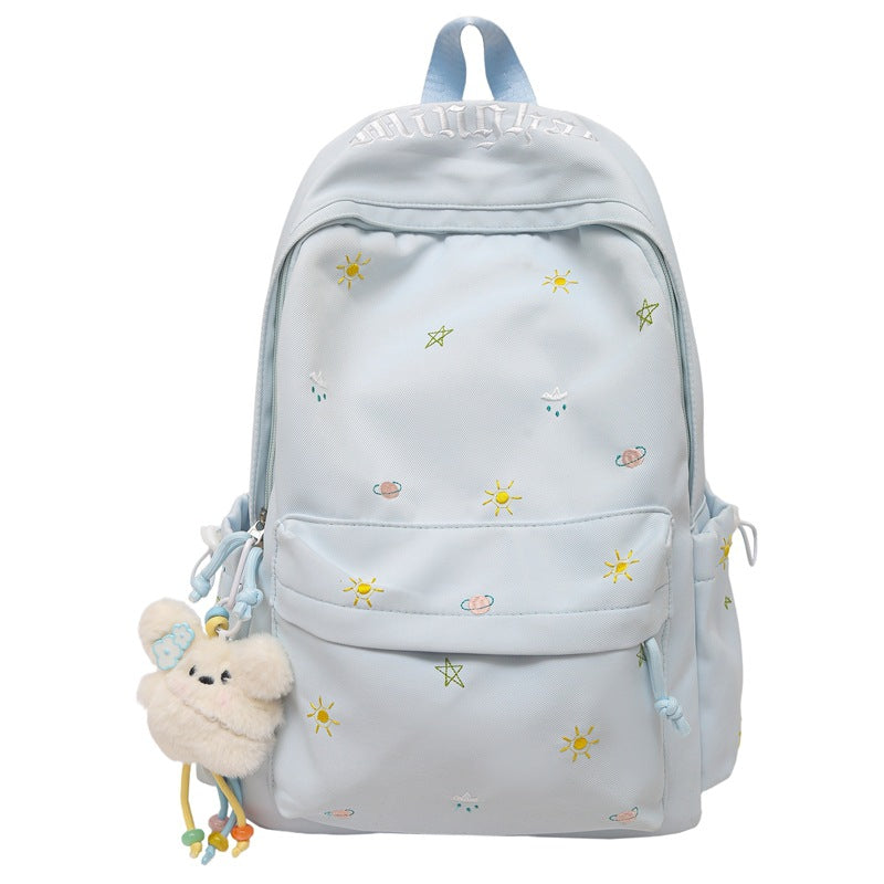 Whimsical Embroidered Backpack Bowlift