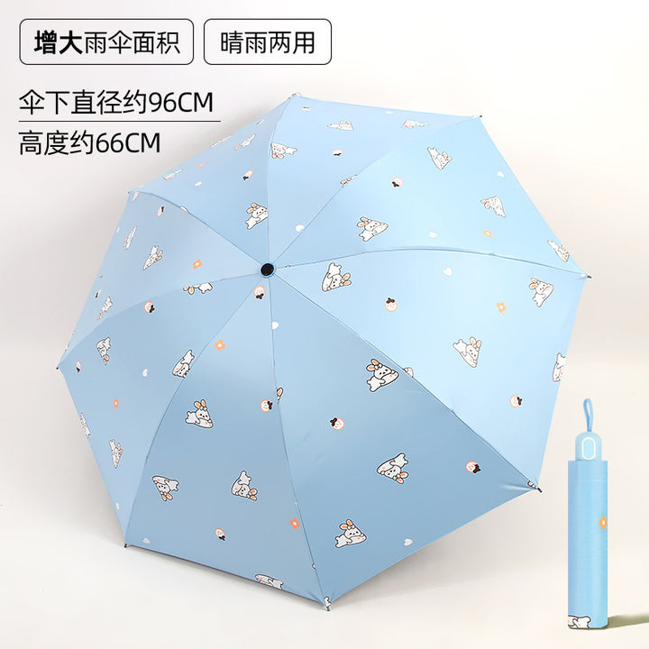 Women's Folding Umbrella with Animal Pattern Bowlift
