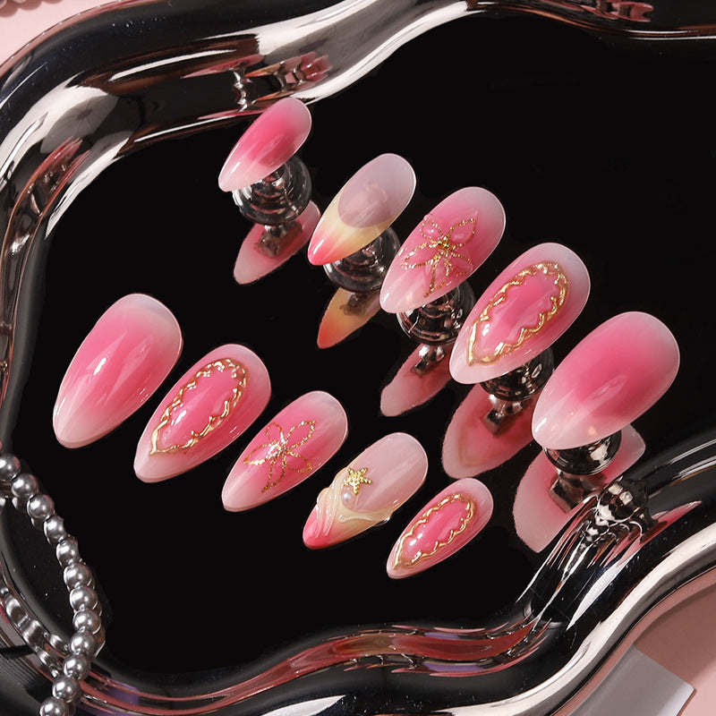 Elegant Abstract Press-On Nail Set Bowlift