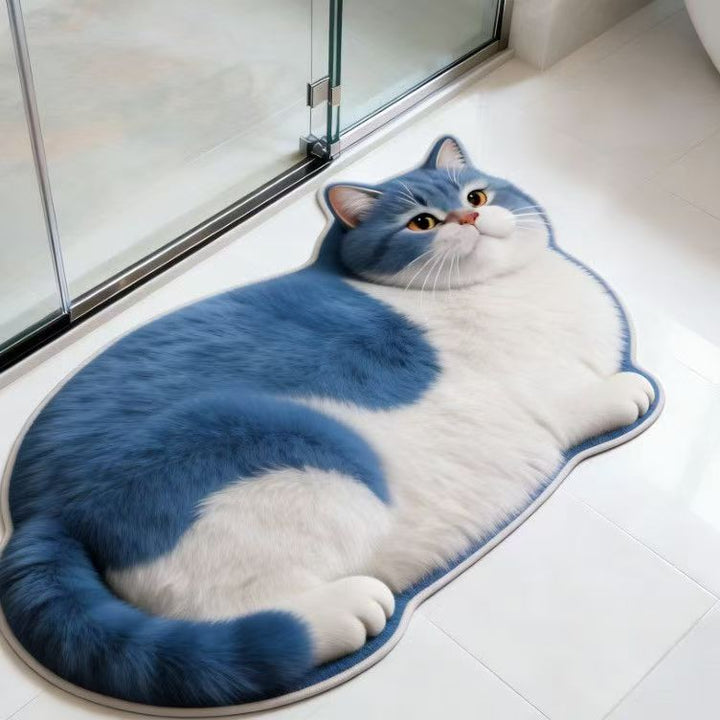 Plush Cat-Shaped Bath Mat