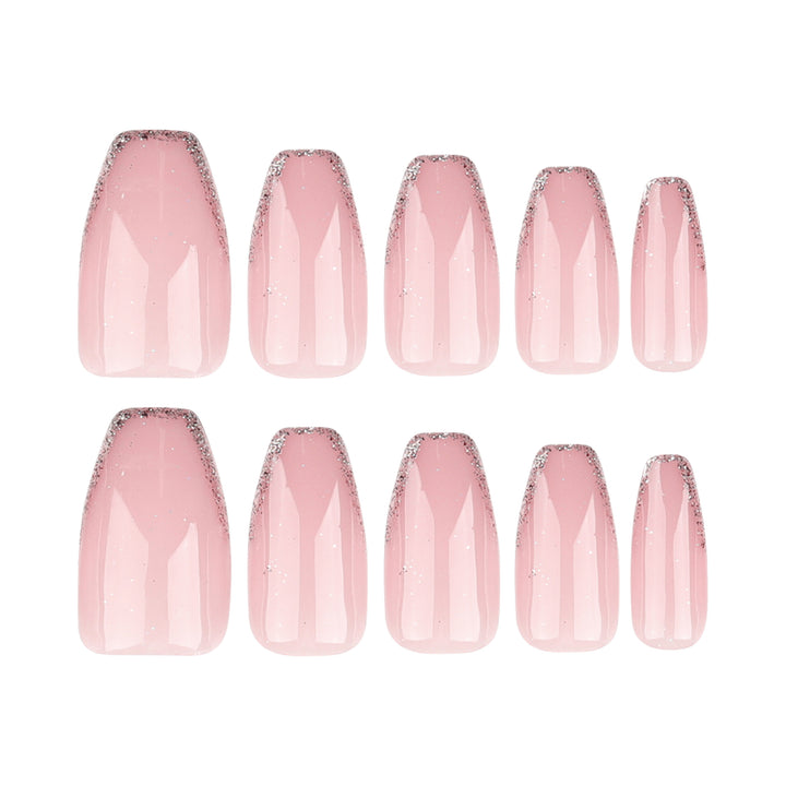 Artistic Nail Extensions with Elegant Glitter Finish Bowlift