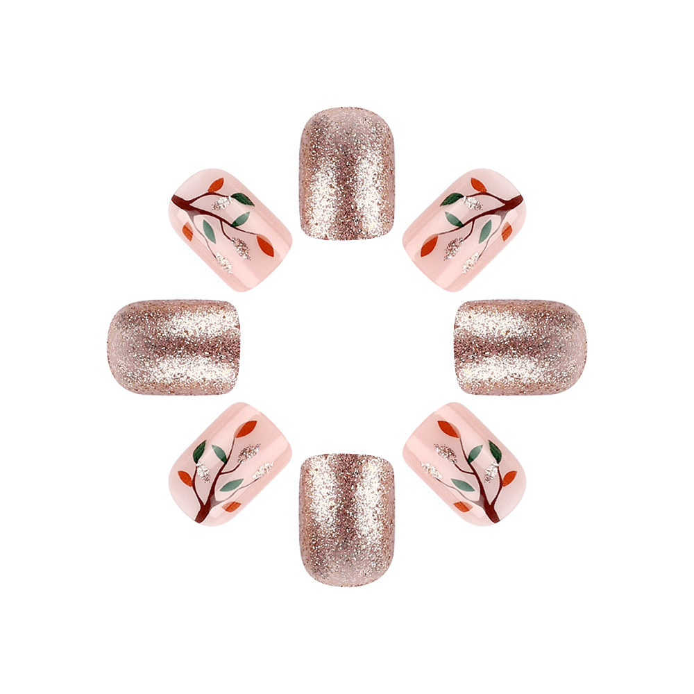 Glittery Floral Nail Art Design Bowlift