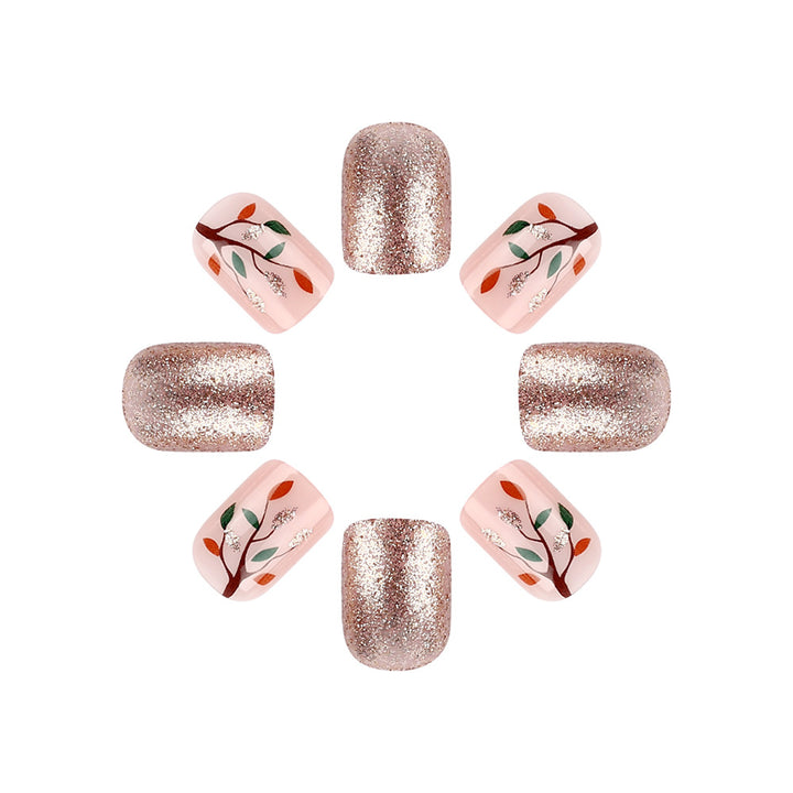 Glittery Floral Nail Art Design Bowlift